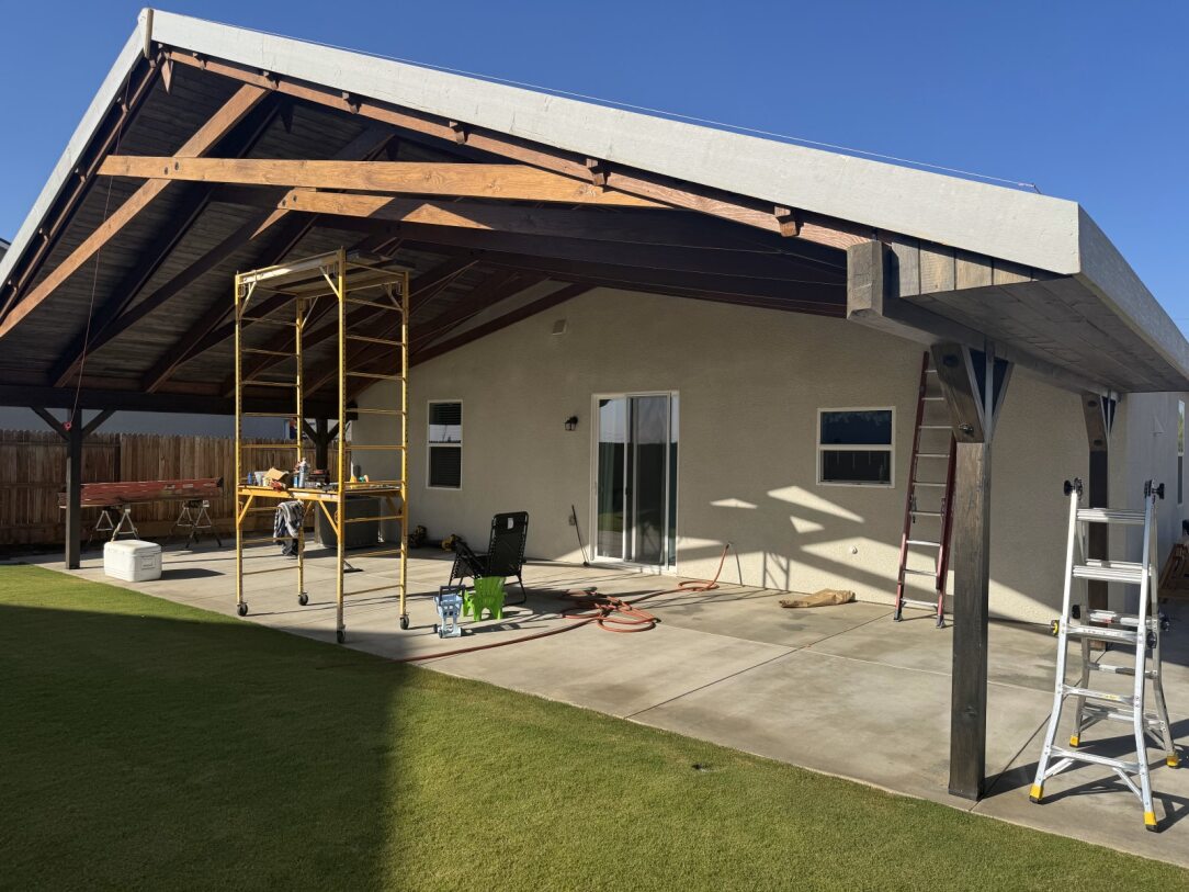 Project photograph — attached patio framing in Bakersfield.