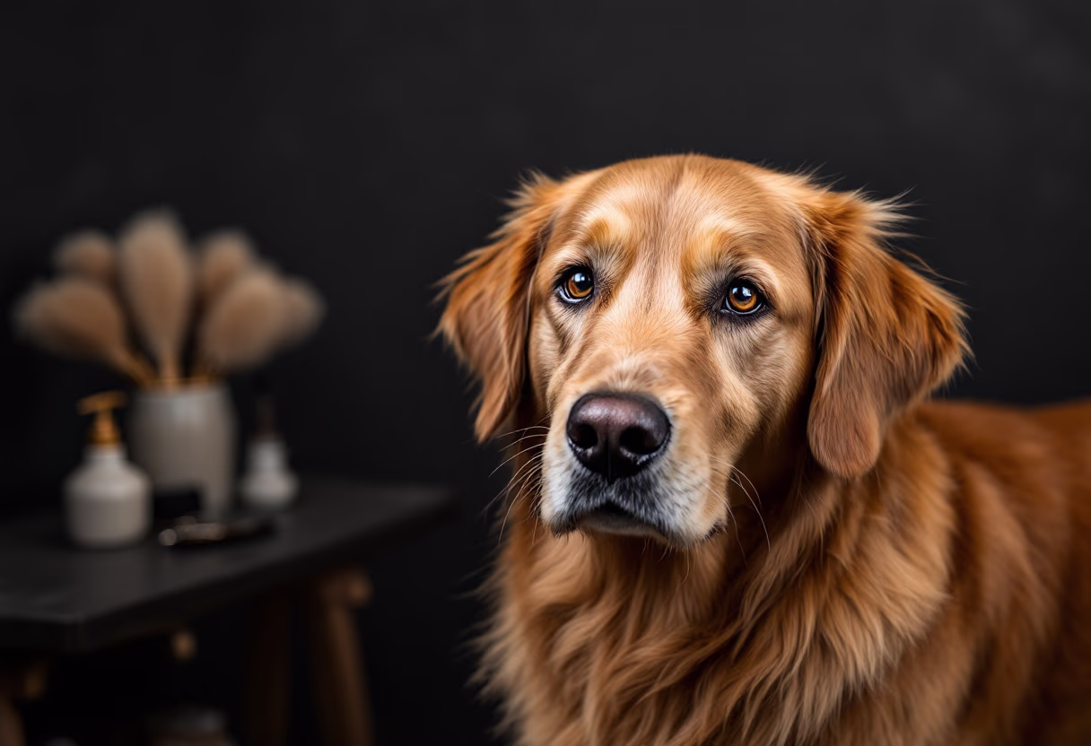 image of a dog being groomed