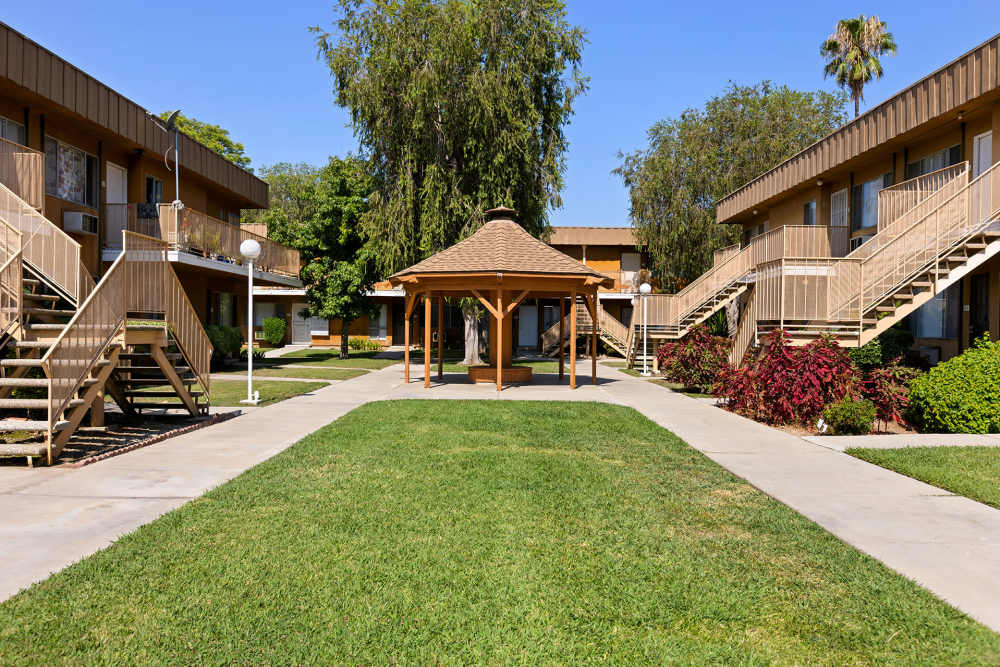 Outdoor pergola area