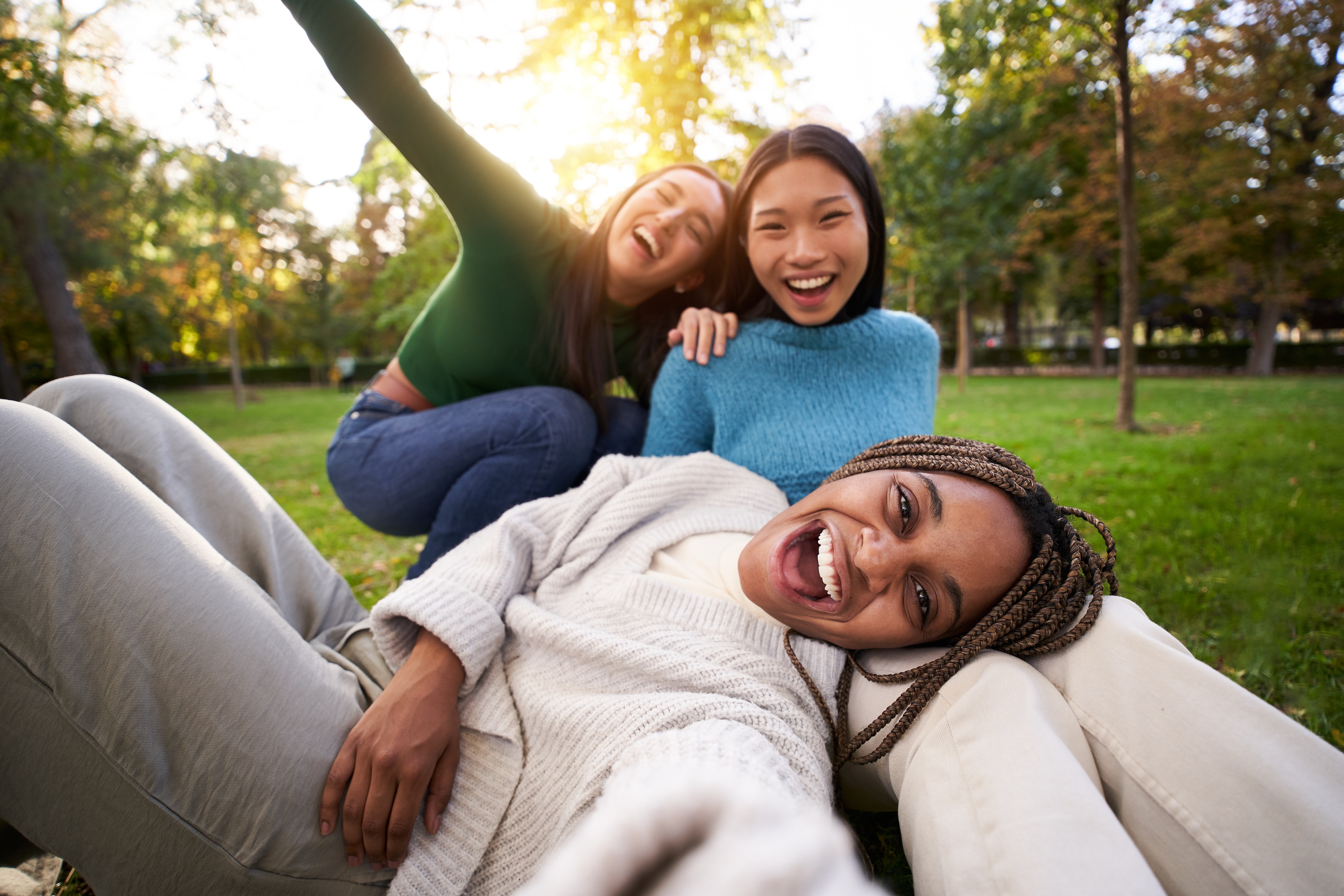 Girls taking selfie stock image