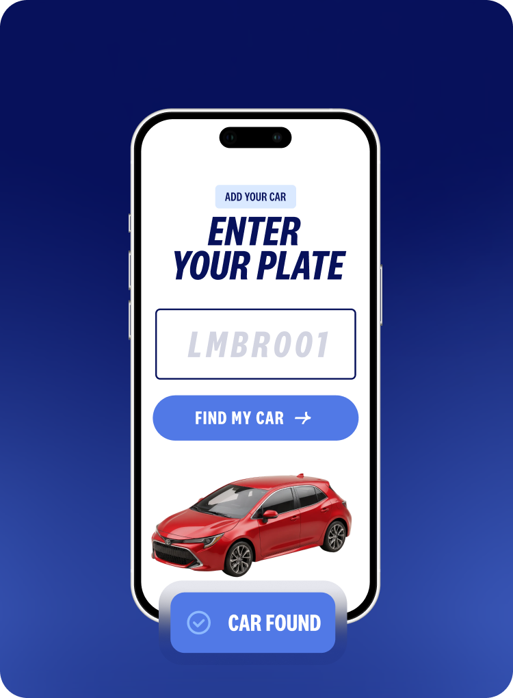 Phone screen showing Enter Your Plate car lookup