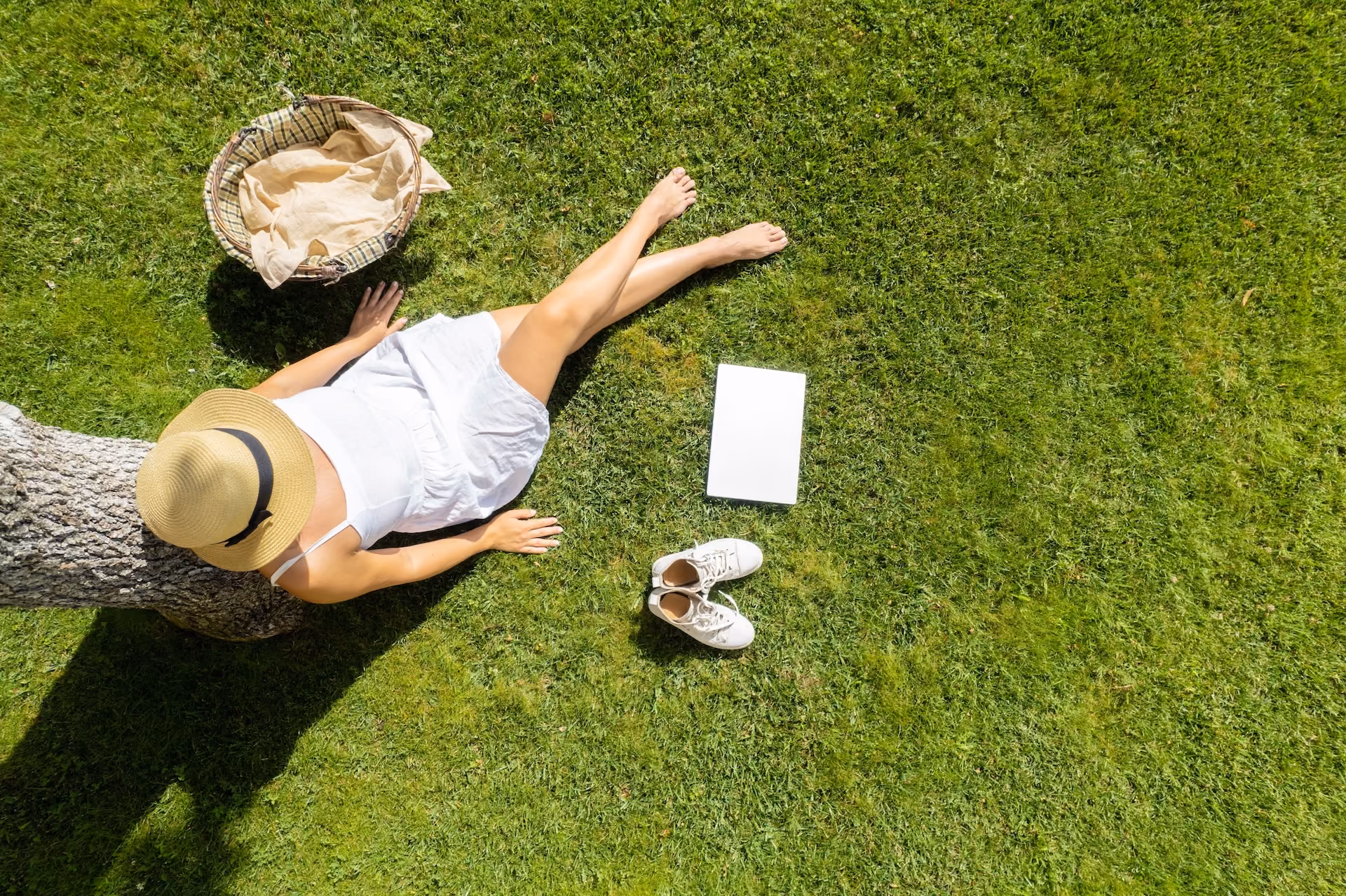Woman sitting on grass