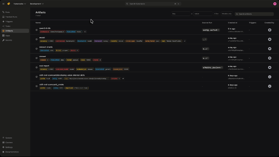 A new artifact version firing a downstream run