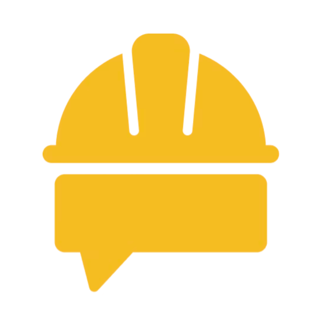 Tradie AI yellow construction helmet logo