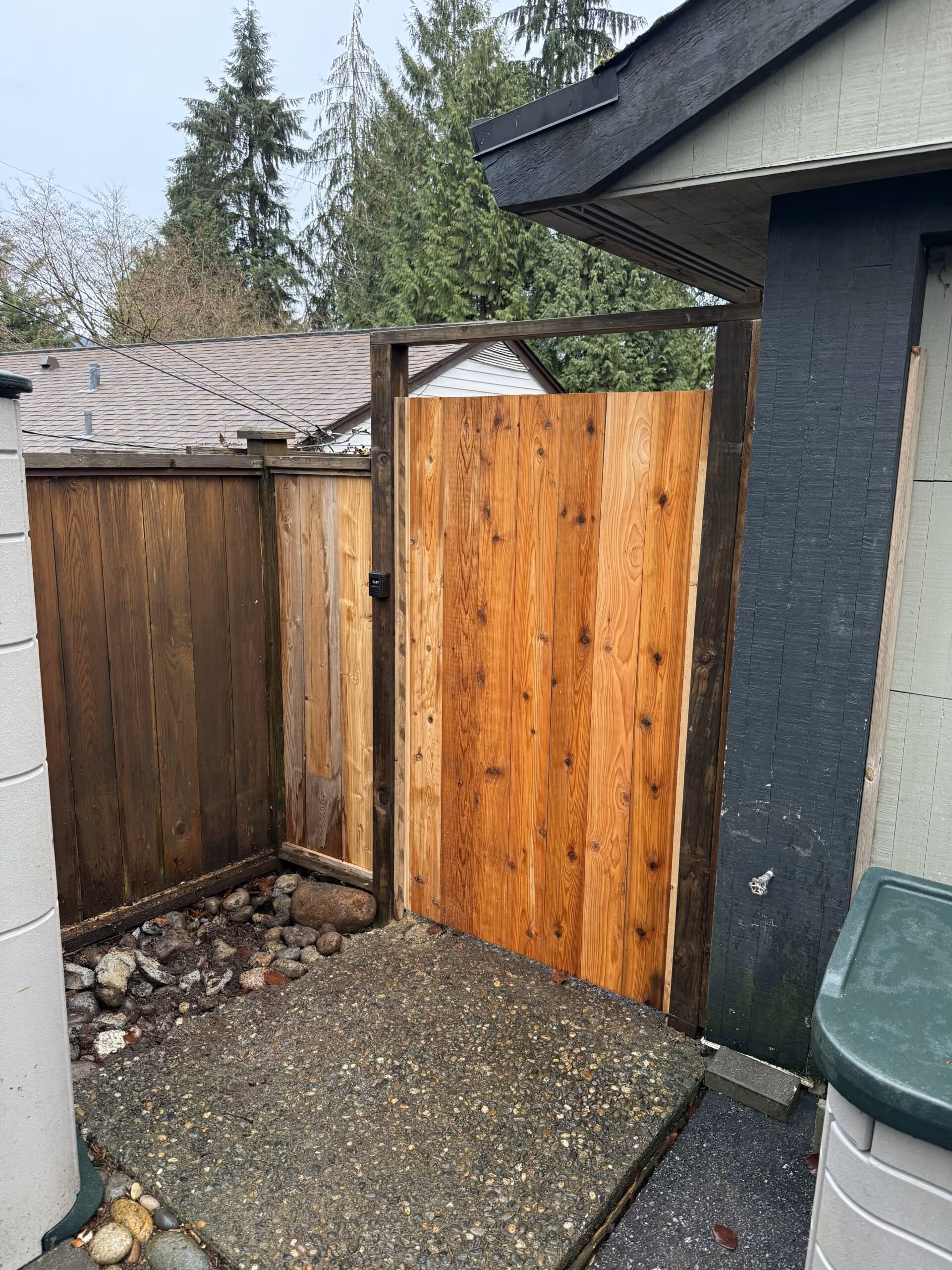 Cedar Gate Supply and Installation With Keyless Lock In North Vancouver