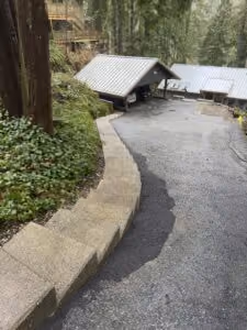 A patched driveway