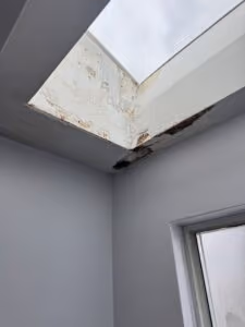 Drywall on a ceiling repaired