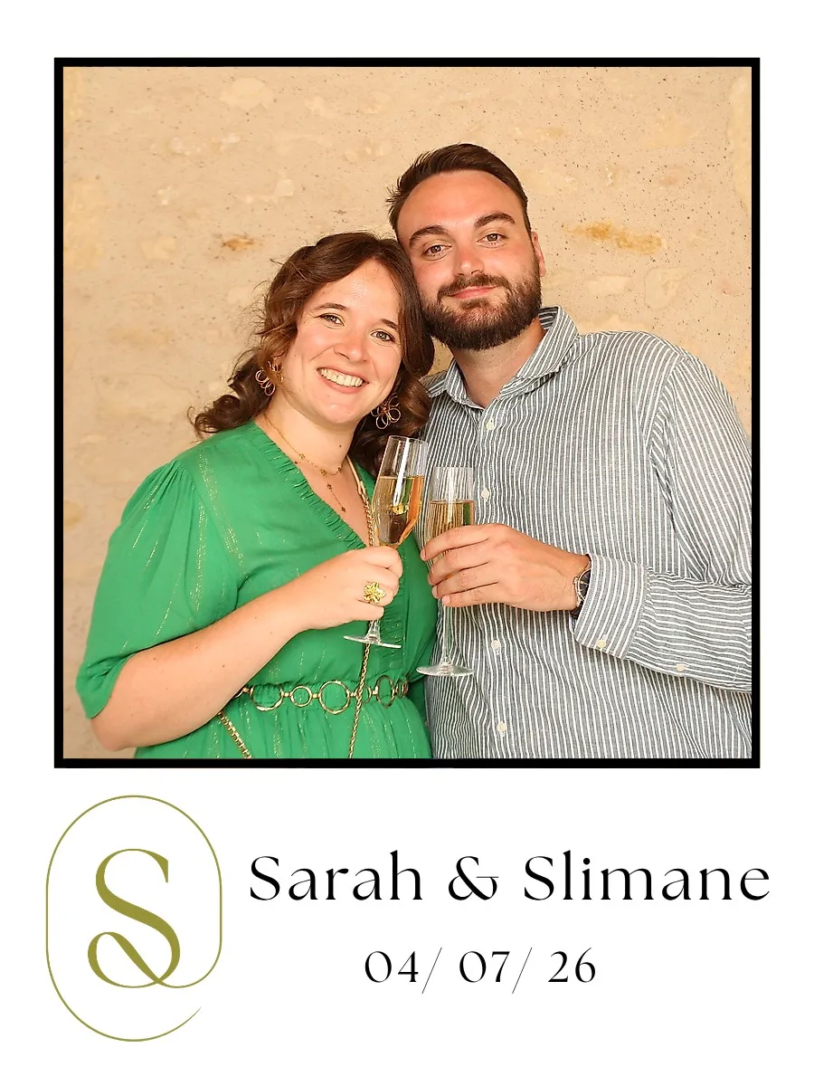 Tirage photobooth personnalisé du mariage de Sarah & Slimane