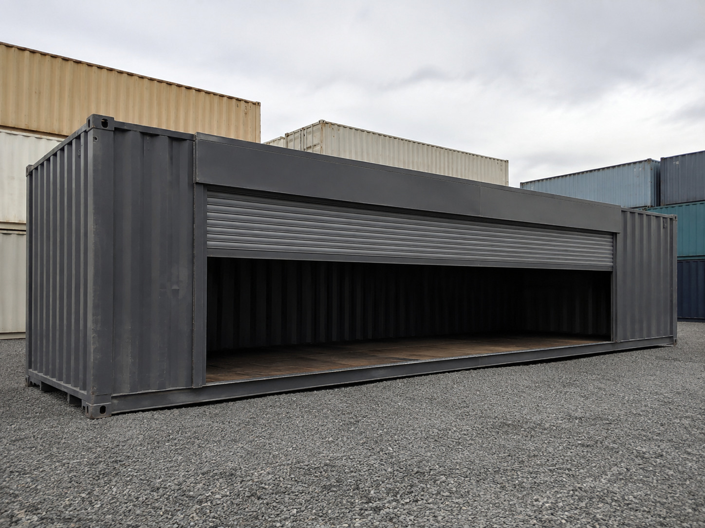 Roll-up door bay, finished