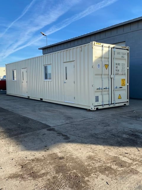 Twenty-foot standard storage container at the yard