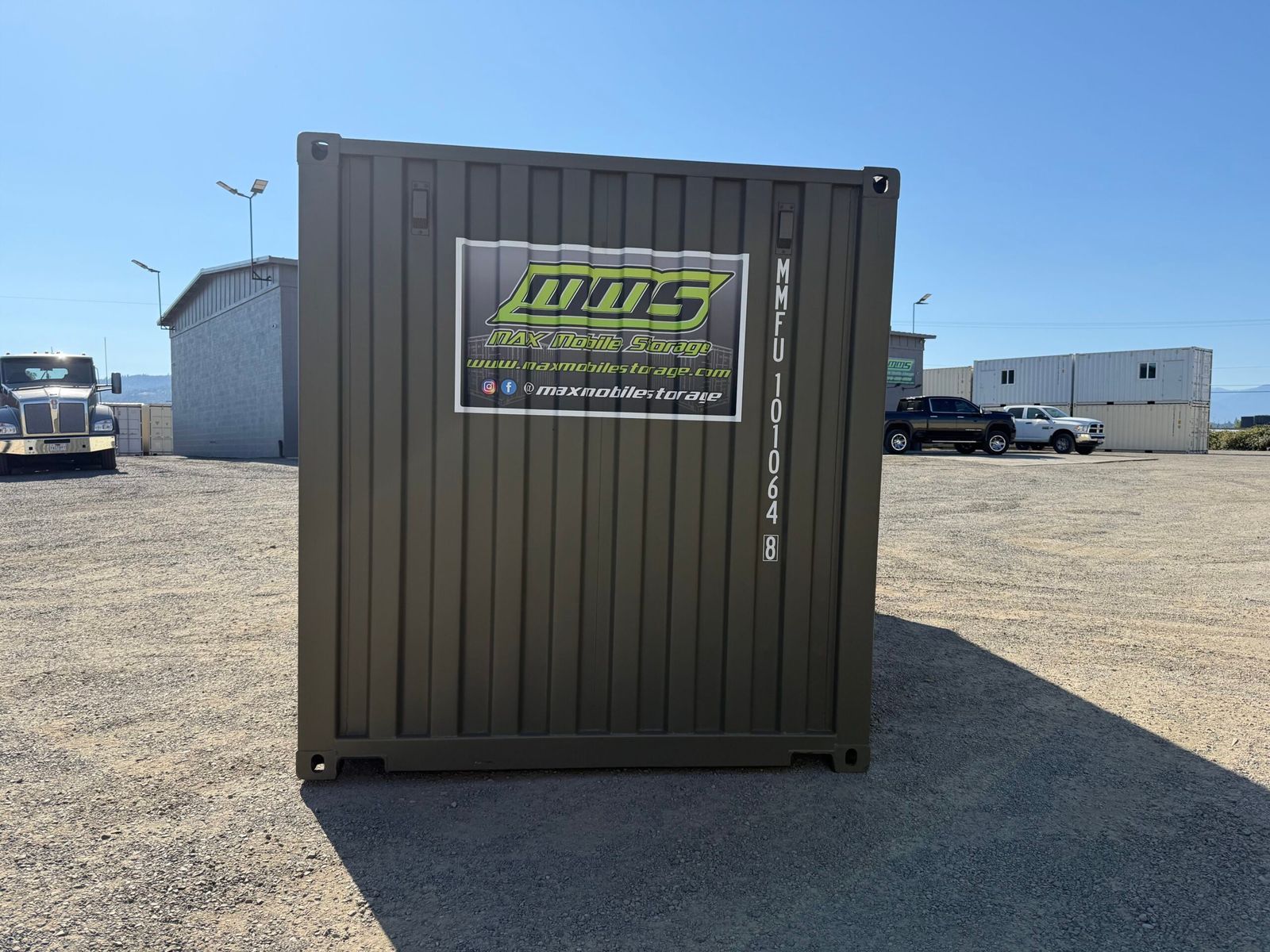 Storage containers stacked in the yard inventory