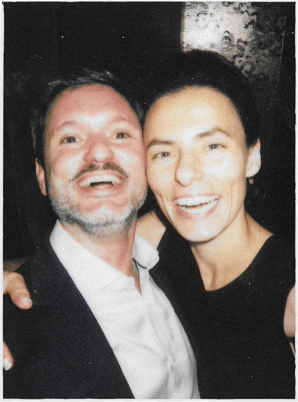 Couple smiling close