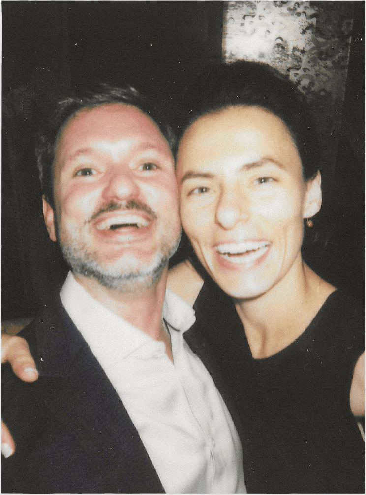Couple smiling close