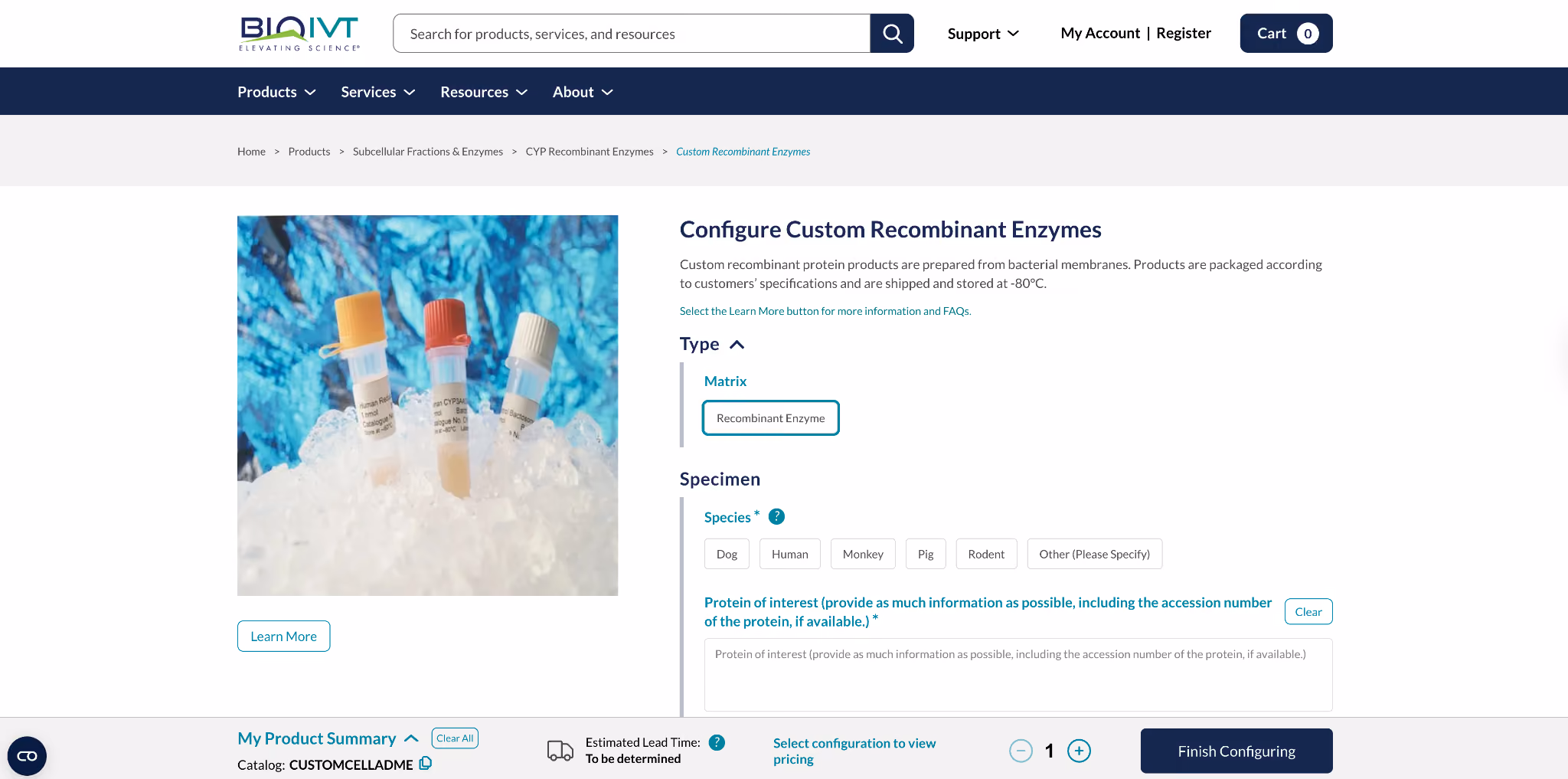 BioIVT Product Page Screenshot