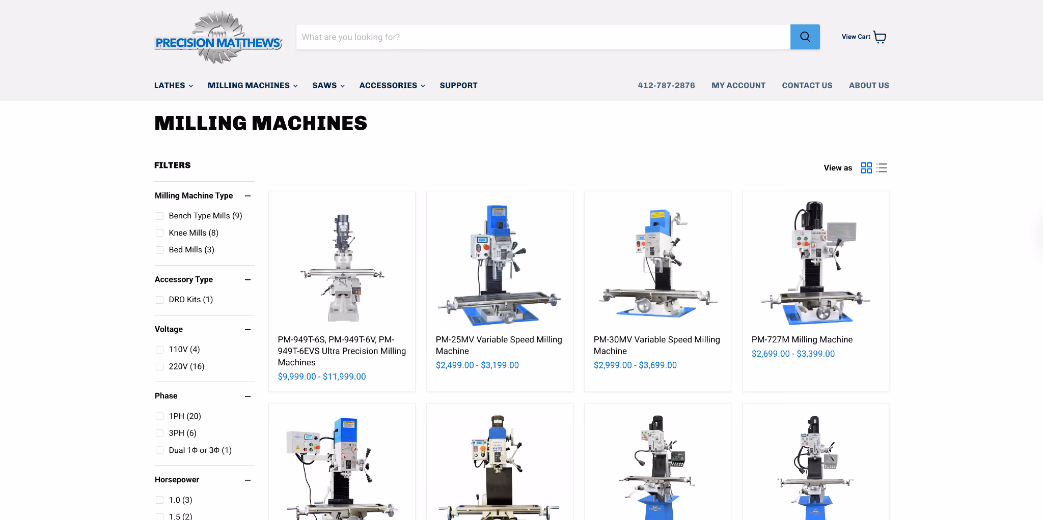 Precision Matthews Catalog Screenshot
