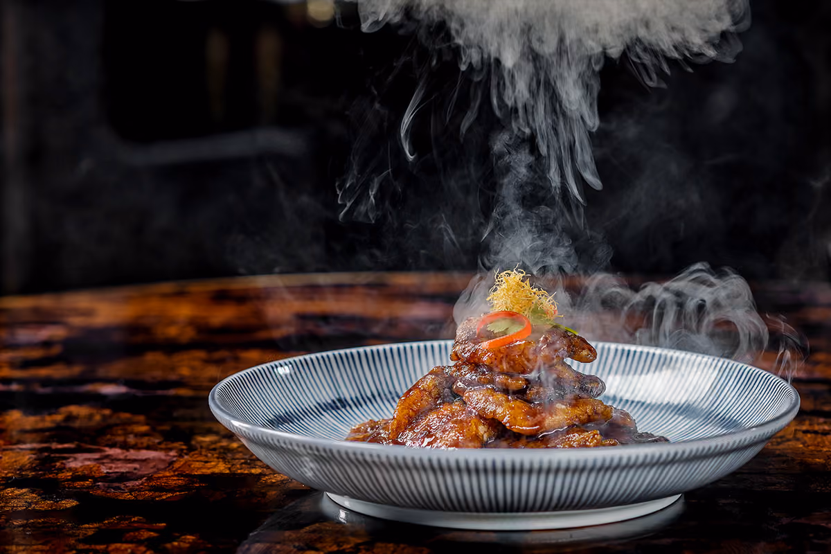 Smoked Black Cod dish at Mott 32 Las Vegas