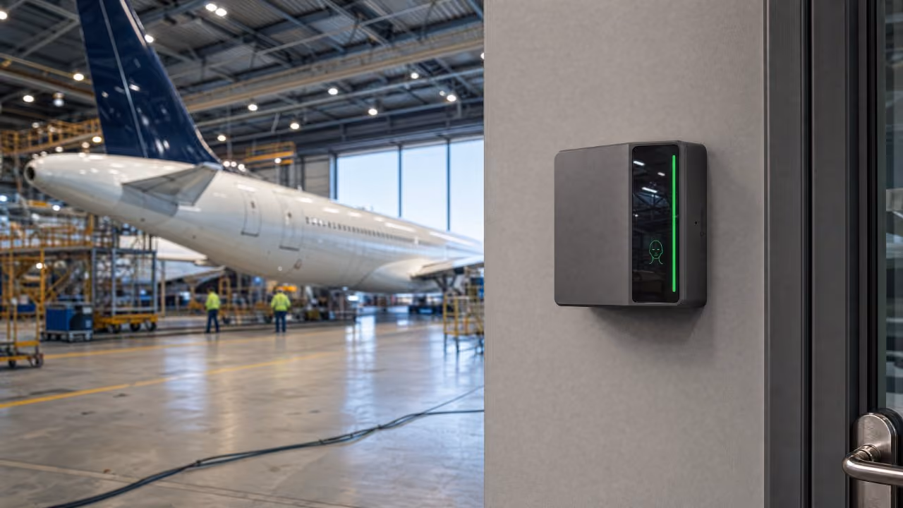 Rock X at an aircraft hangar door