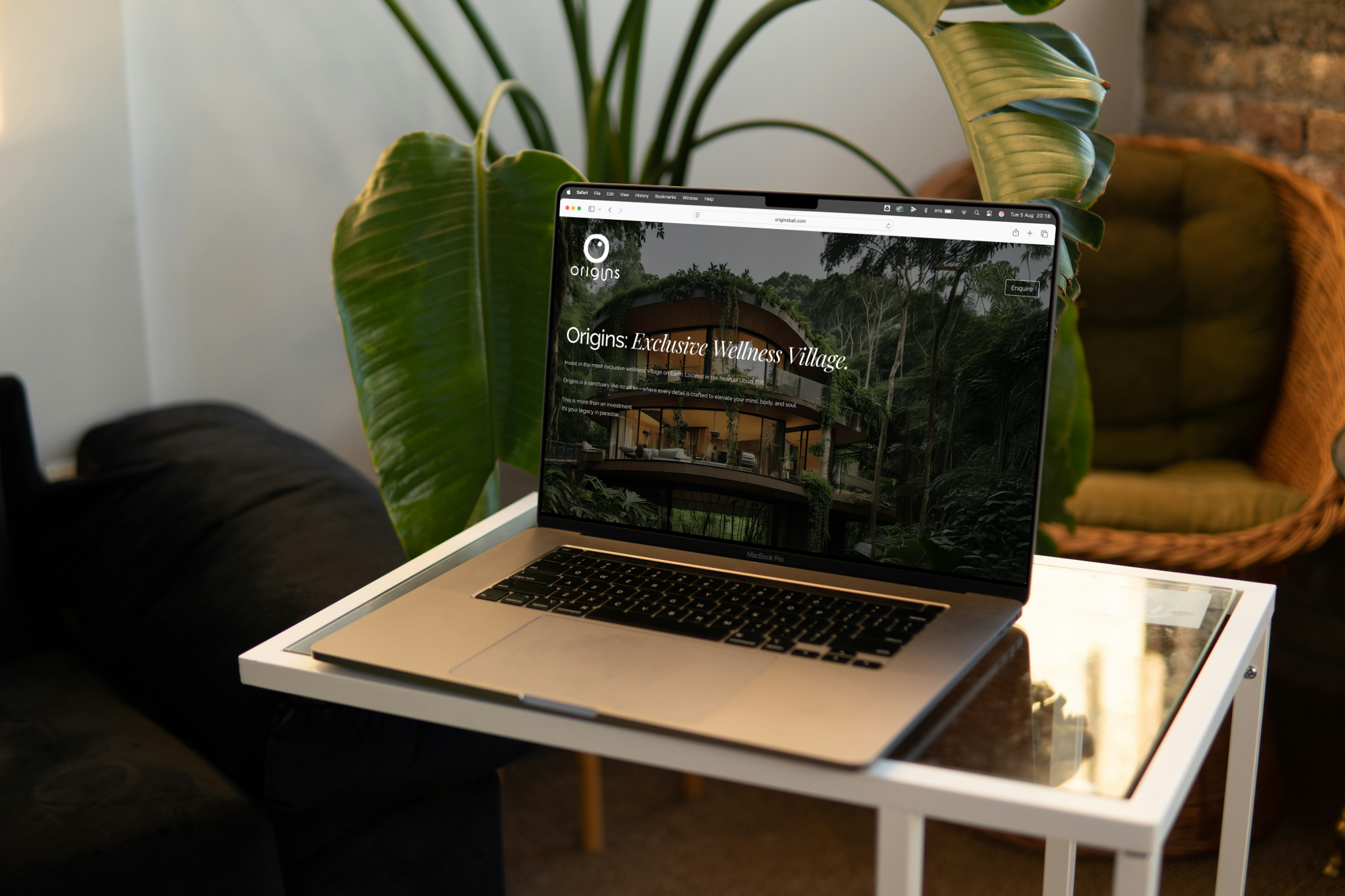 hydro delivers website for Origins Bali