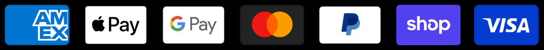 Accepted payment methods: Amex, Apple Pay, Google Pay, Mastercard, PayPal, Shop Pay, Visa