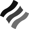 Black stylized star-shaped award icon with five points.