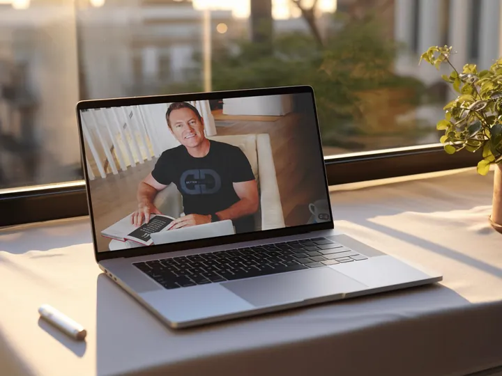 The Morning Routine Blueprint video on a laptop