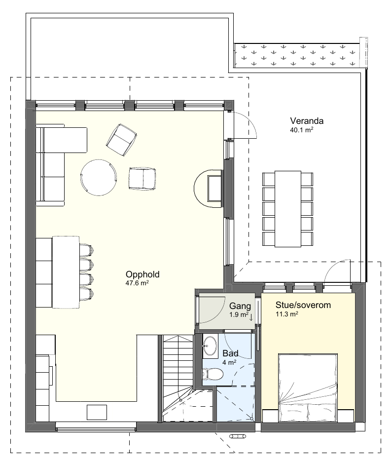 Plantegning Fjellvarde 140, alternativ 1, 2. etasje