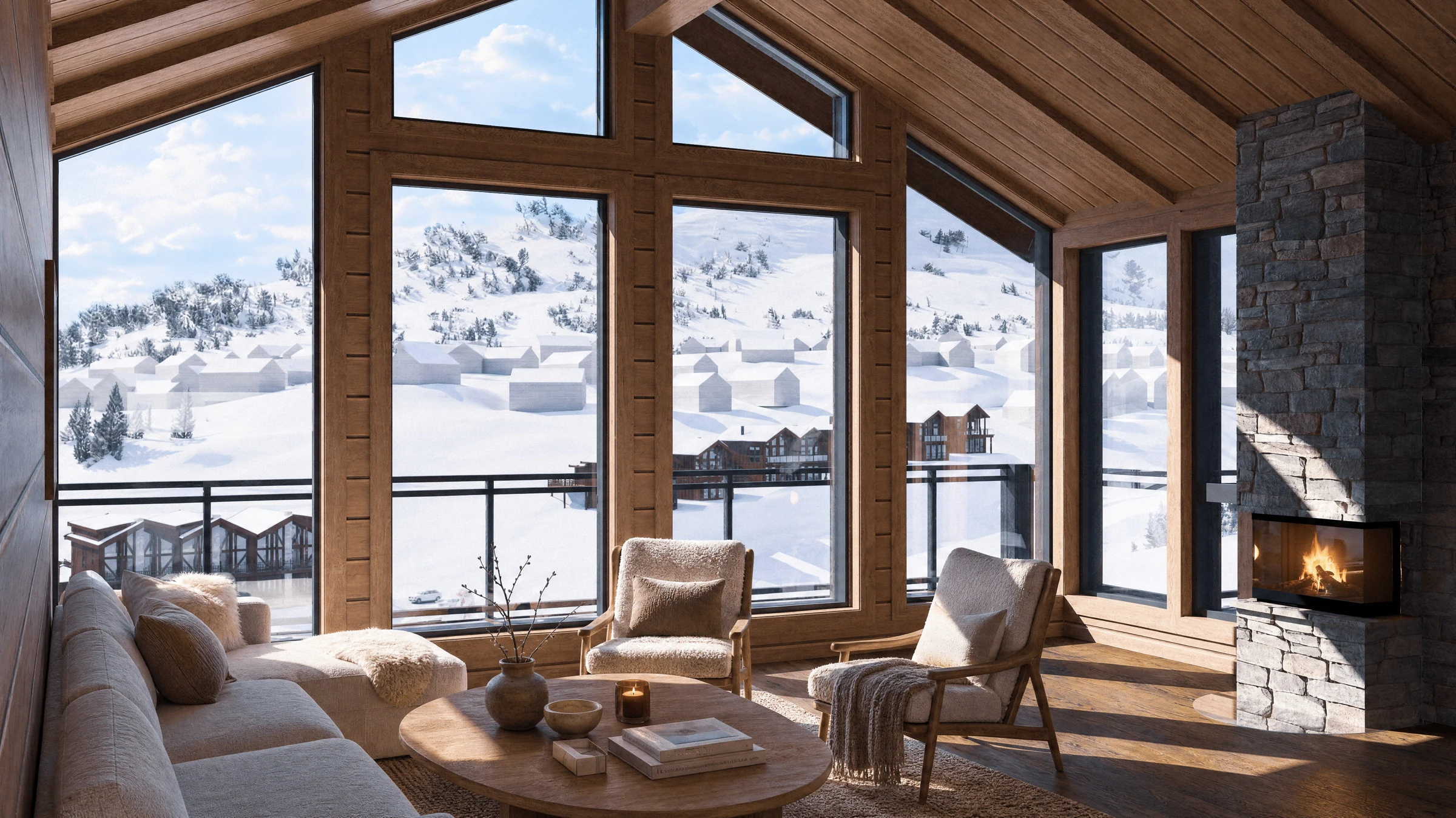 Fjellvarde 149, alternativ 1 · Sittegruppe sett forfra