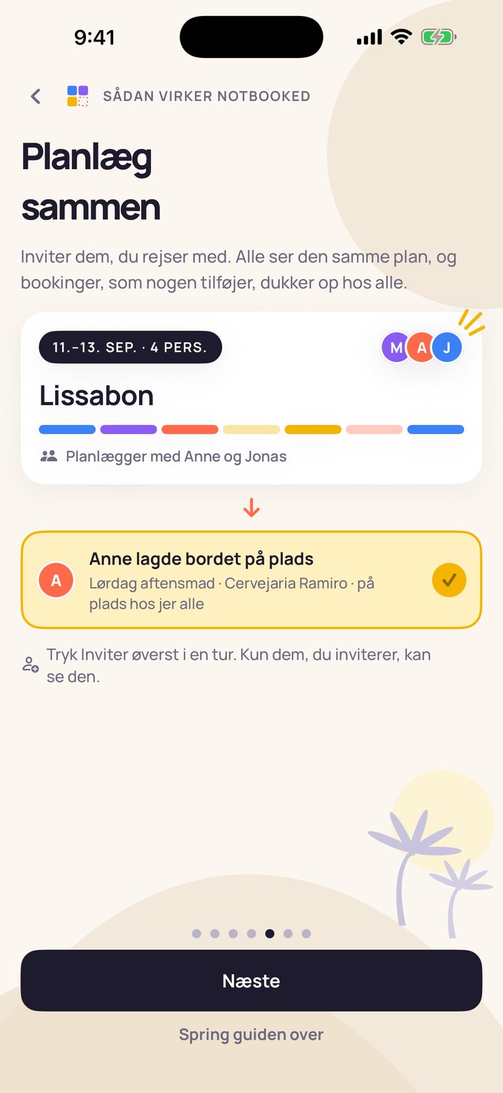Guidekortet Planlæg sammen i NotBooked