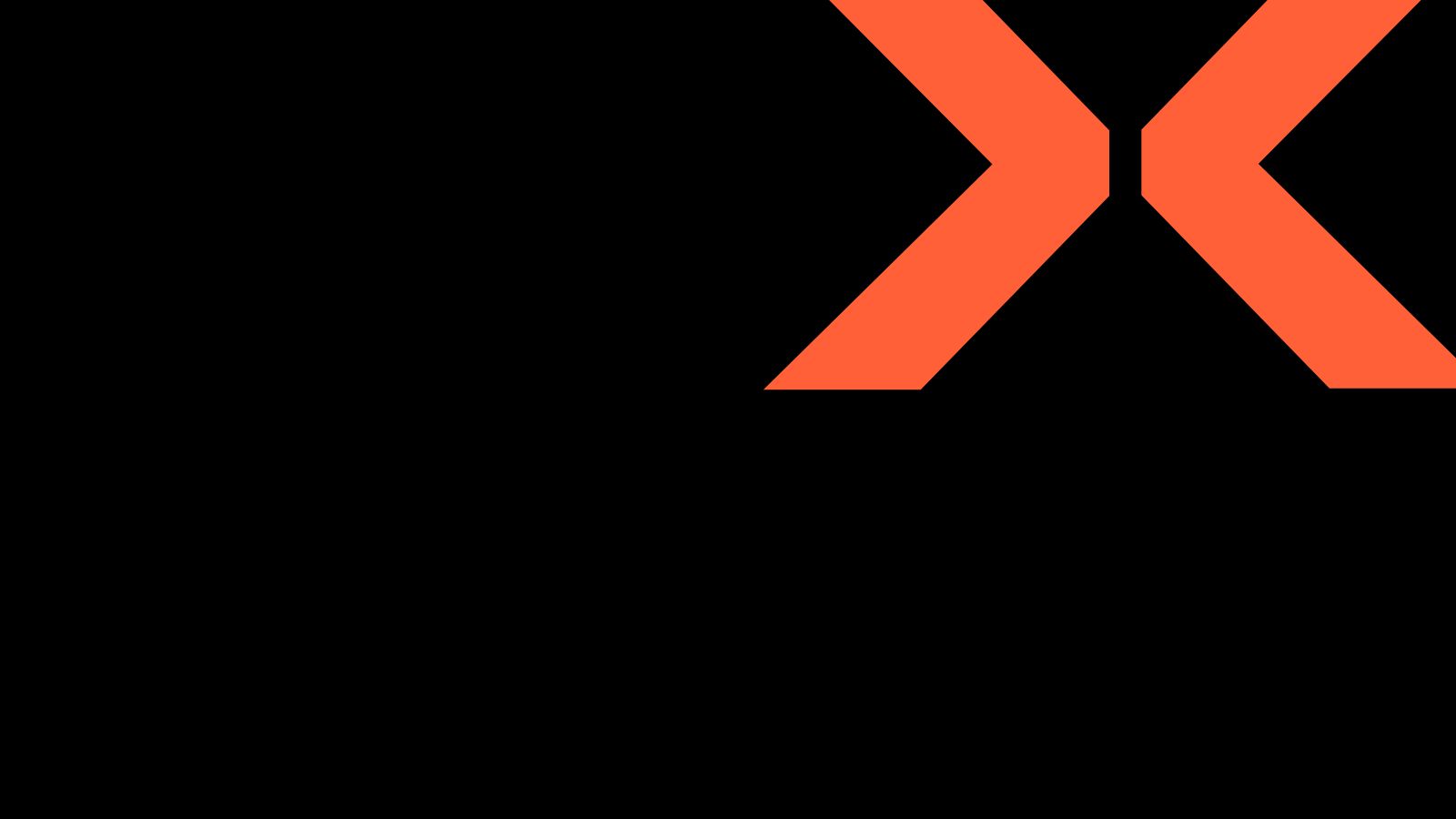 Pulse & Patterns X mark in orange on black