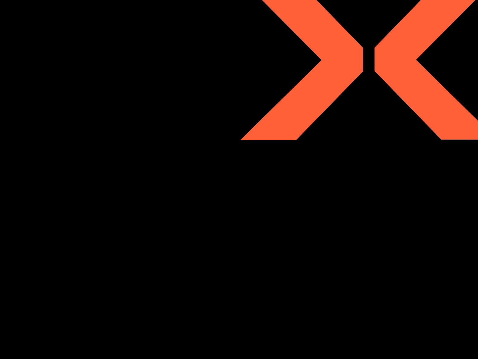 Pulse & Patterns X mark in orange on black