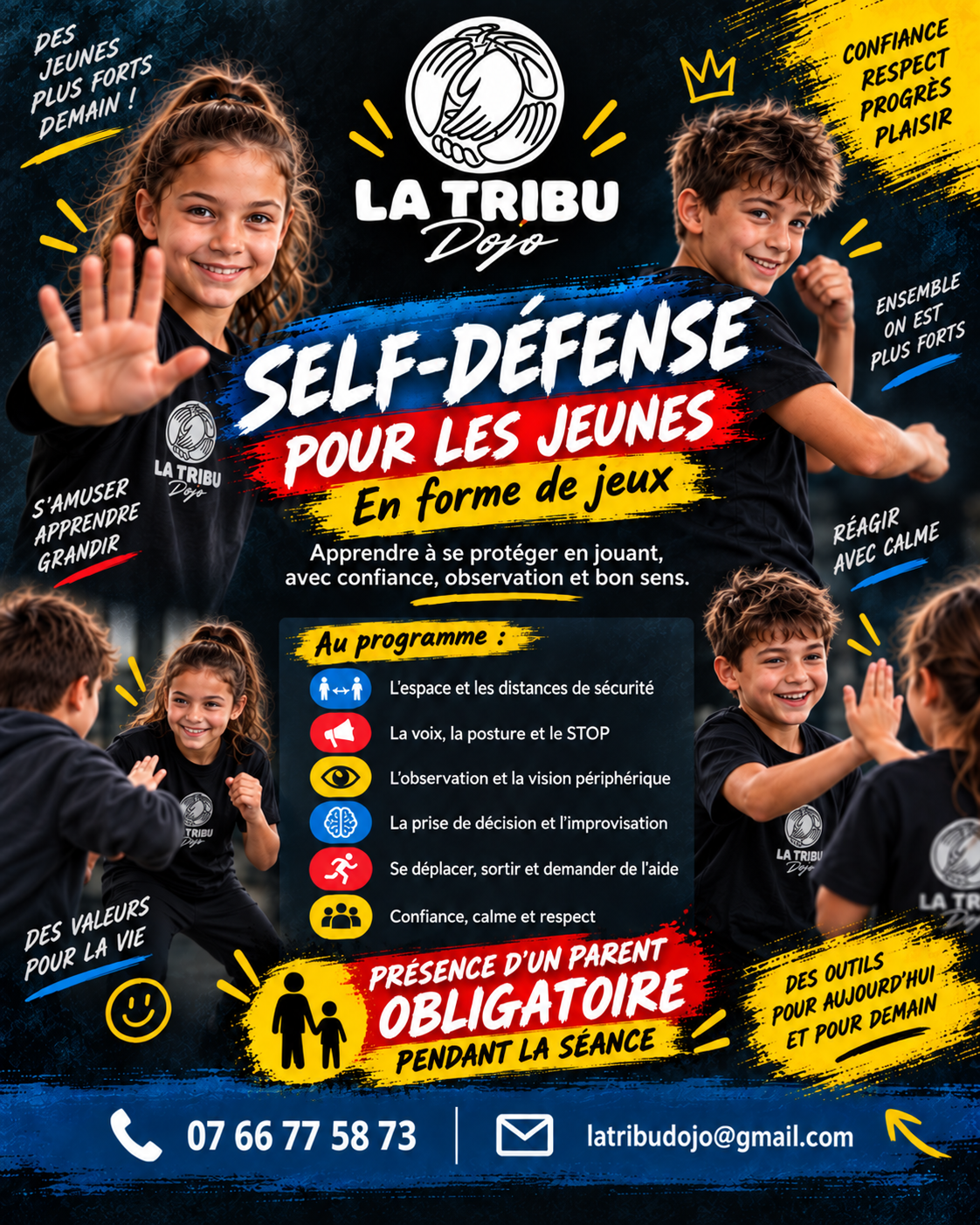 Self-défense pour les jeunes — en forme de jeux