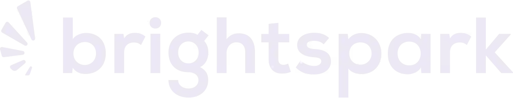 Brightspark logo with stylized starburst icon to the left of the word brightnesspark in lowercase letters.