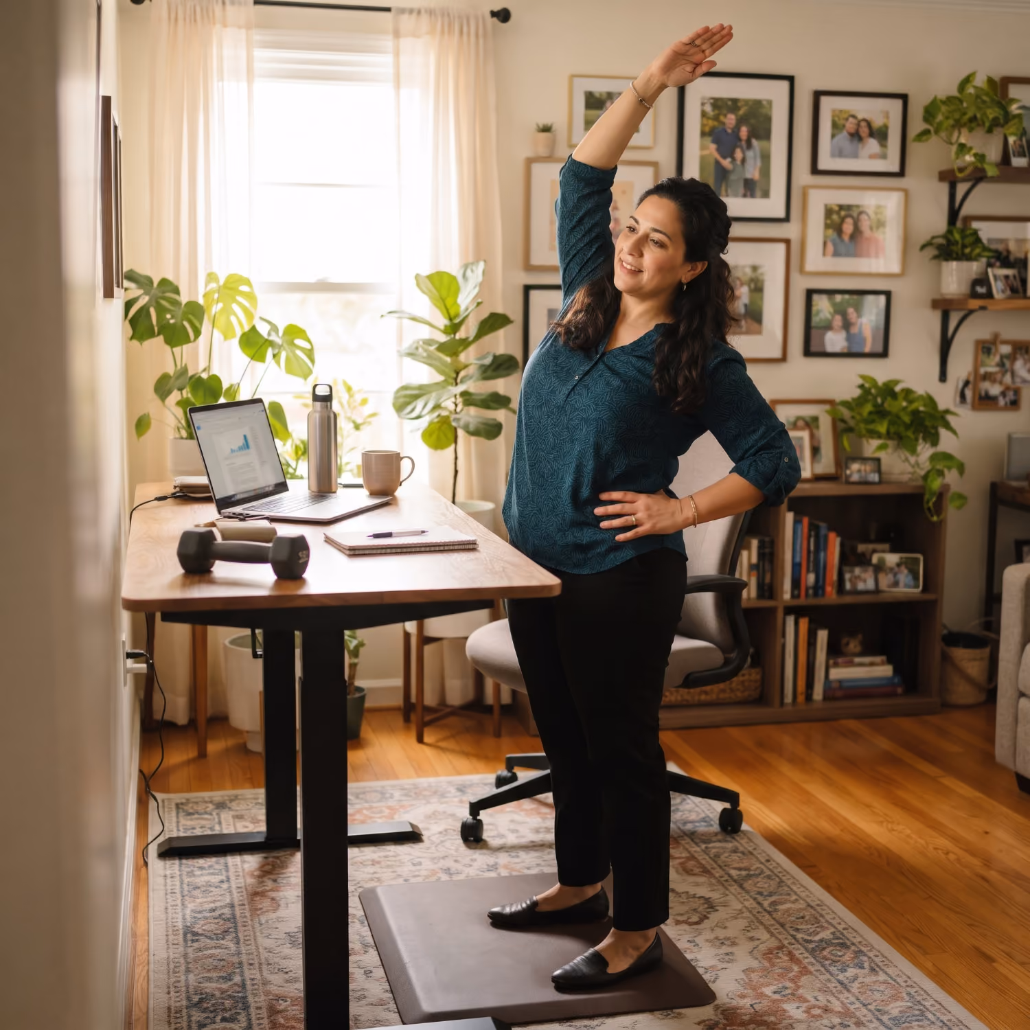 Desk and chair yoga workplace session