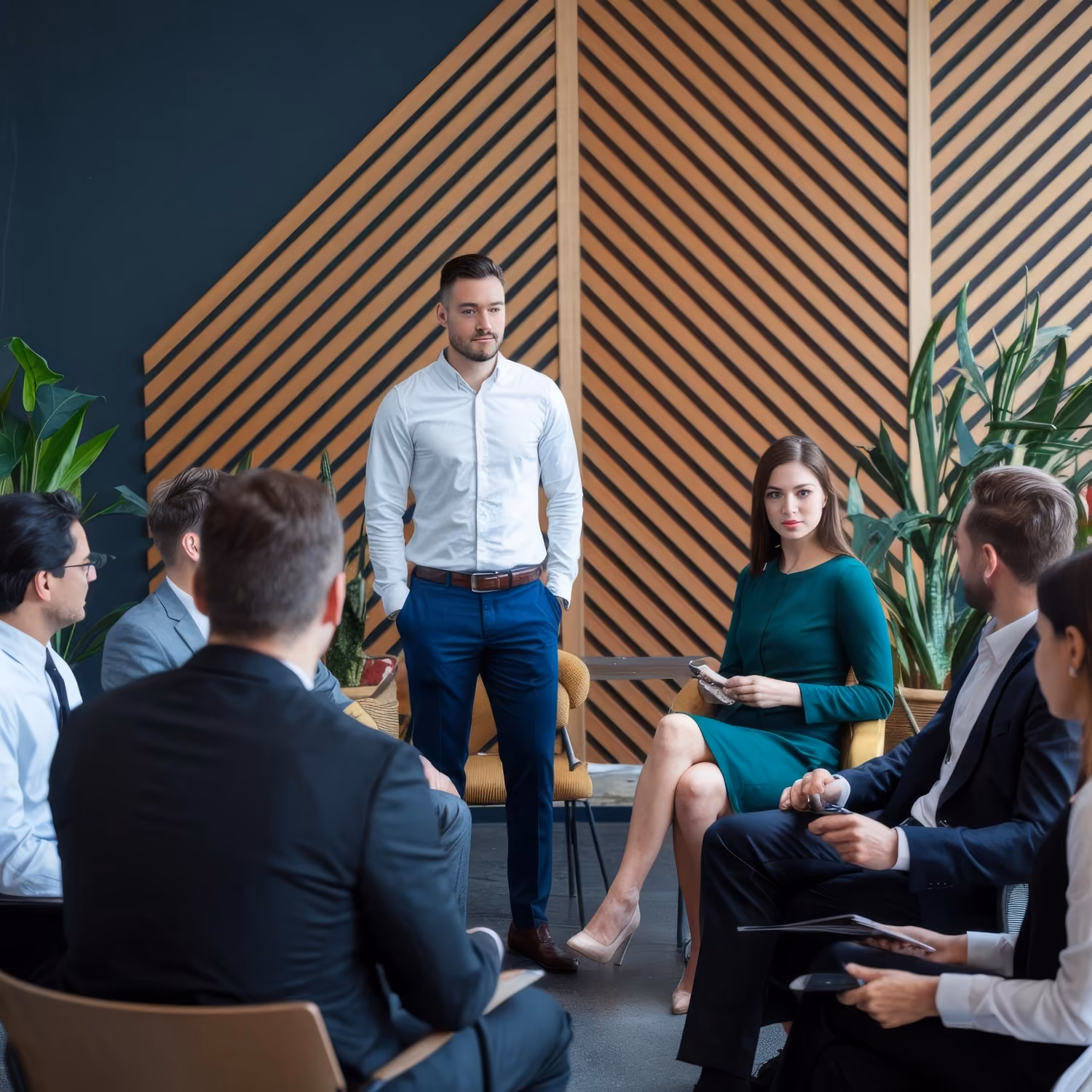 Hybrid corporate yoga session