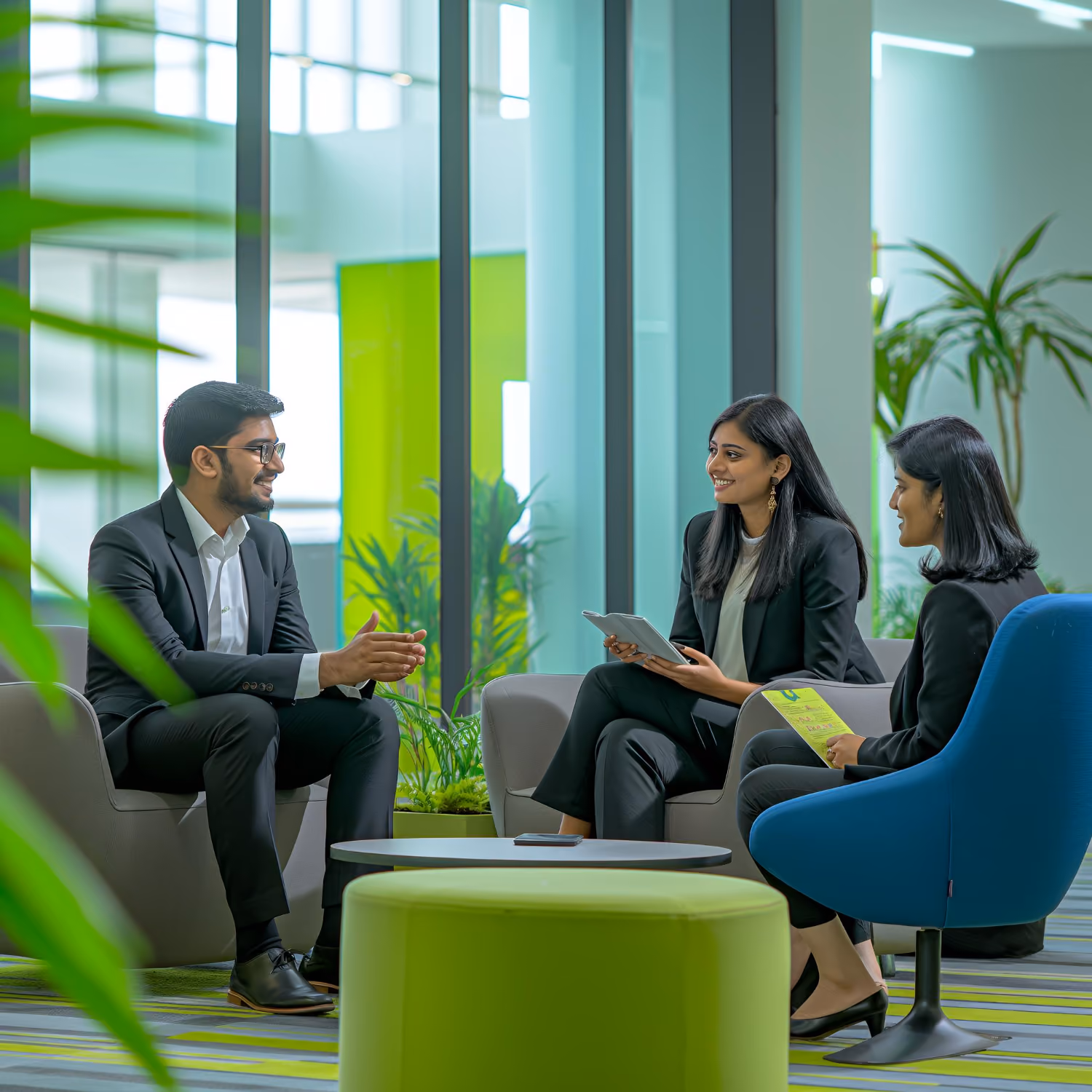 Hybrid corporate yoga session