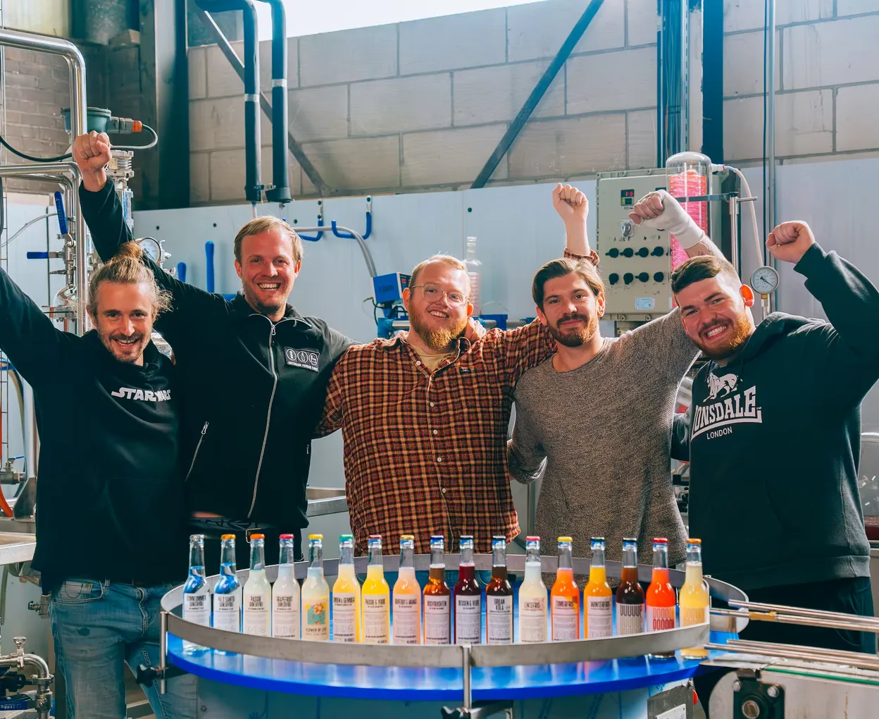 Het team juicht bij de vullijn