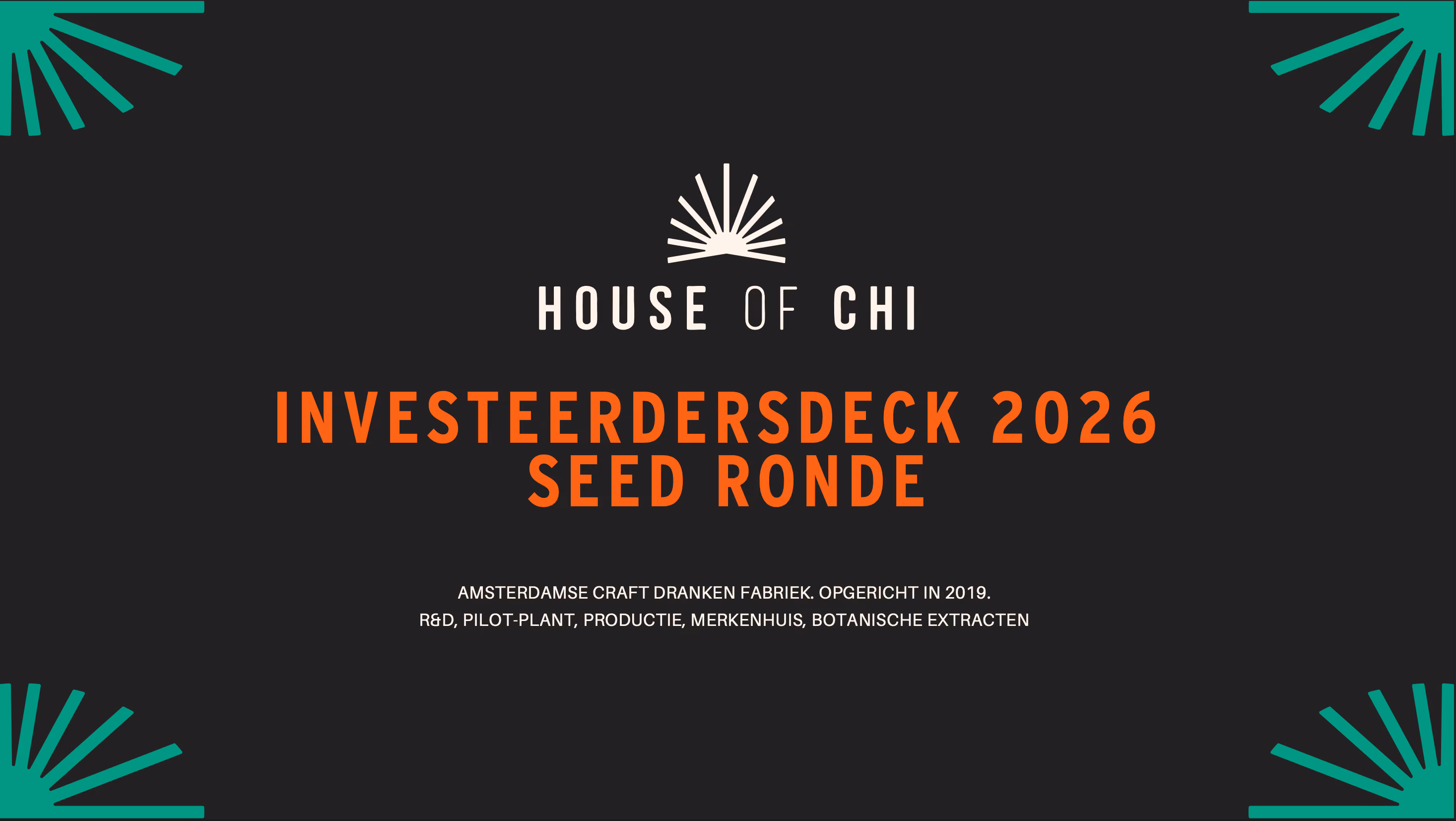 Voorkant van het investeerdersdeck 2026 van House of Chi