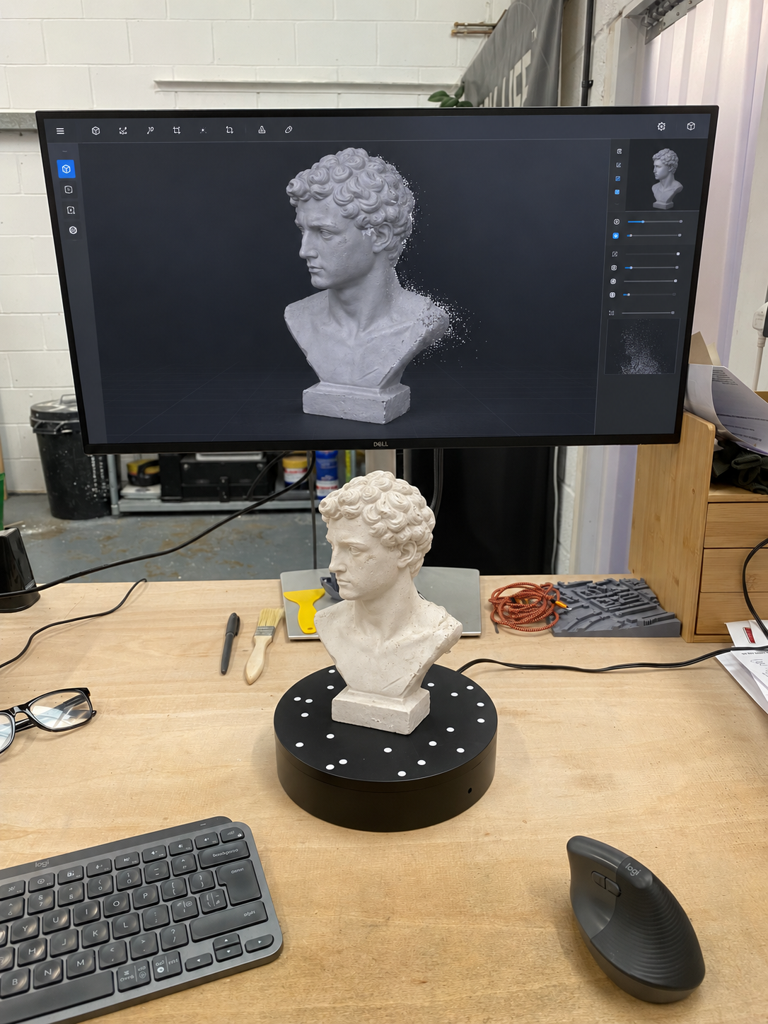 3D printed warrior statue detail