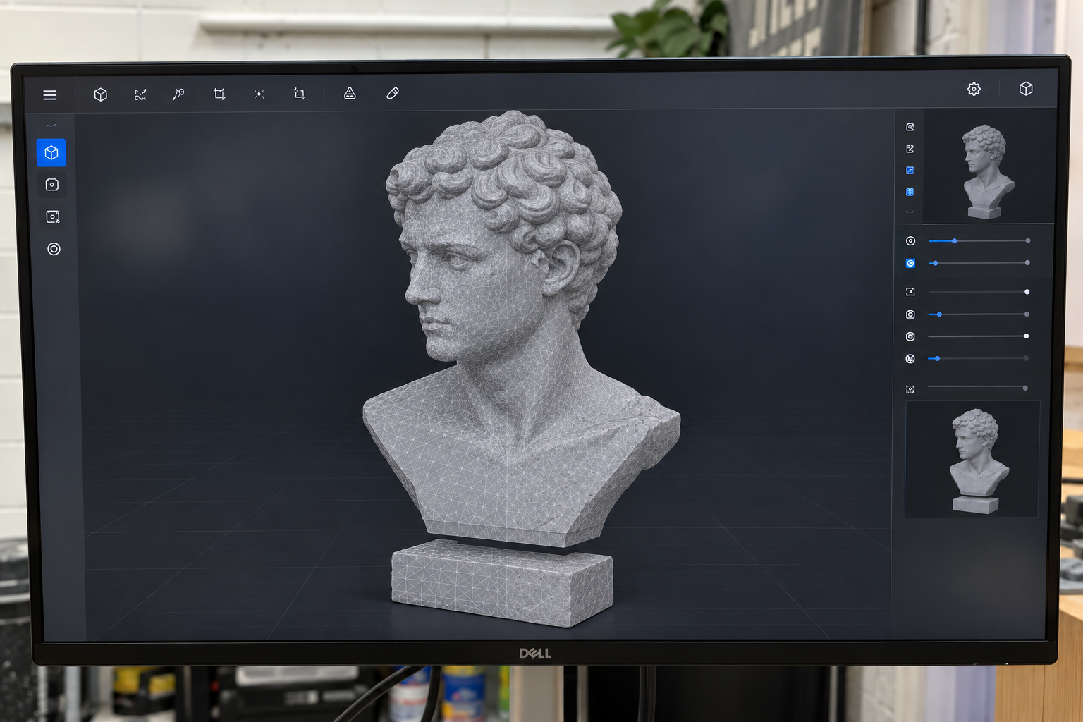 3D printed warrior statue detail
