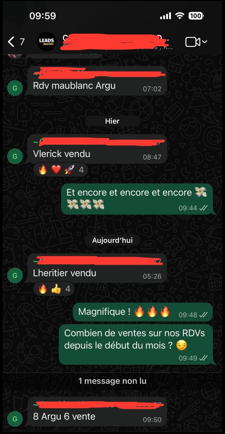 Retour client cuisine sur WhatsApp