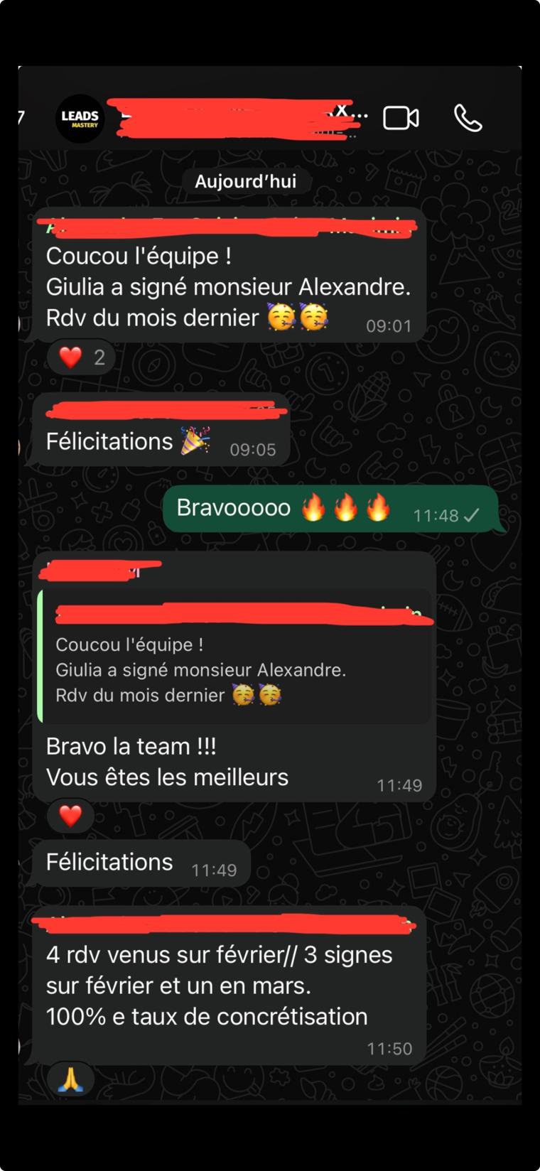 Retour client piscine sur WhatsApp