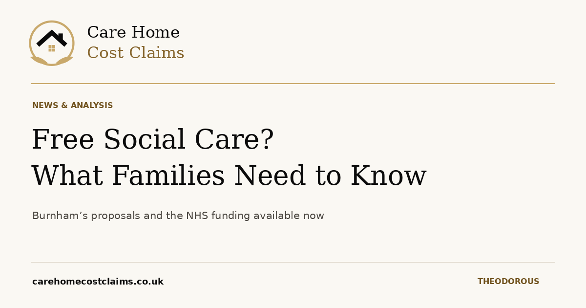 Free social care? What families need to know — Care Home Cost Claims