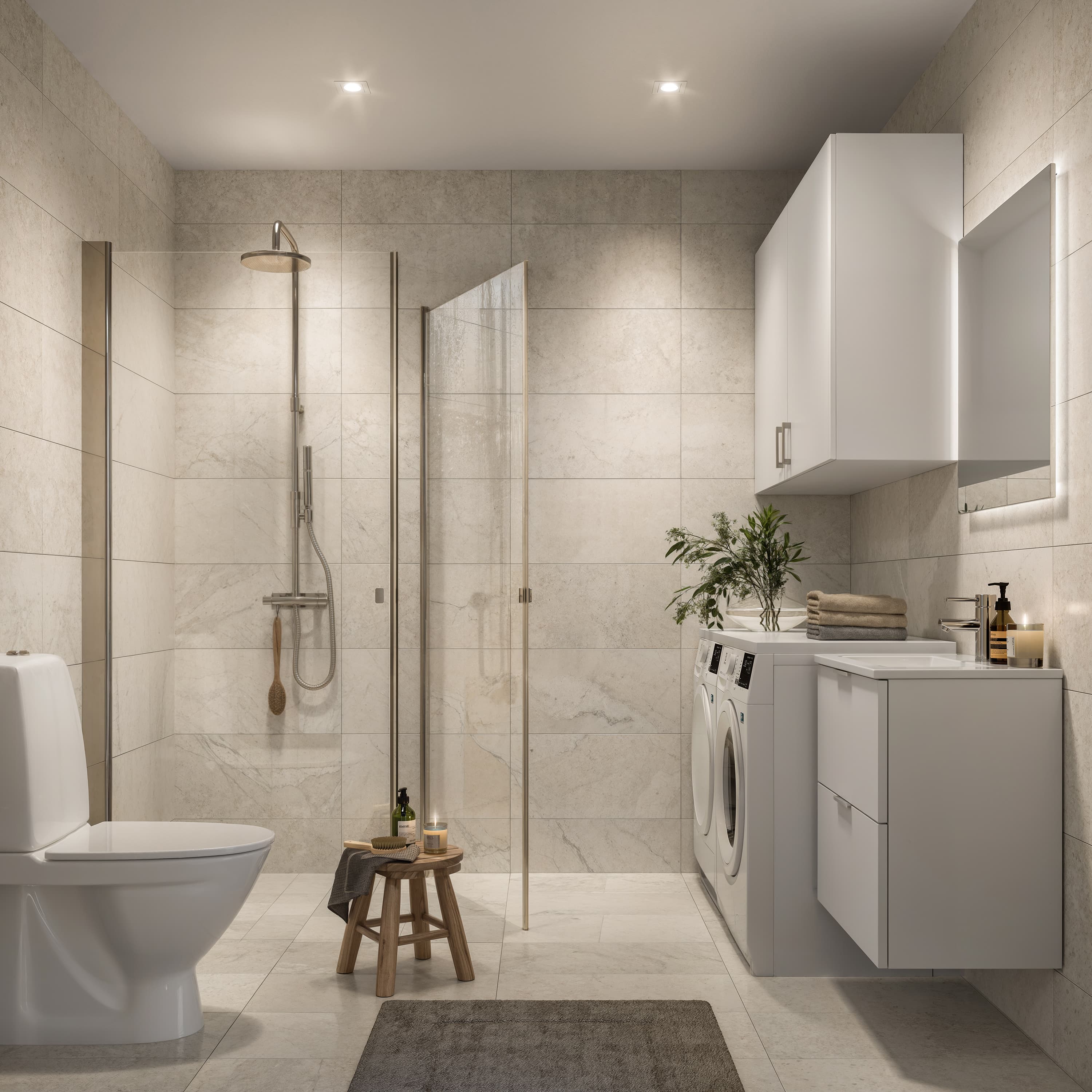 Modern bathroom with bathtub
