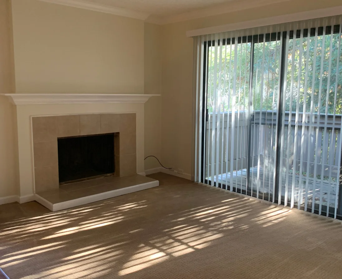 Living room with fireplace