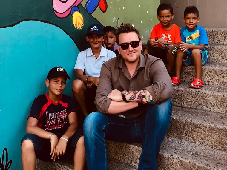 Brock Frost in Columbia helping kids in need
