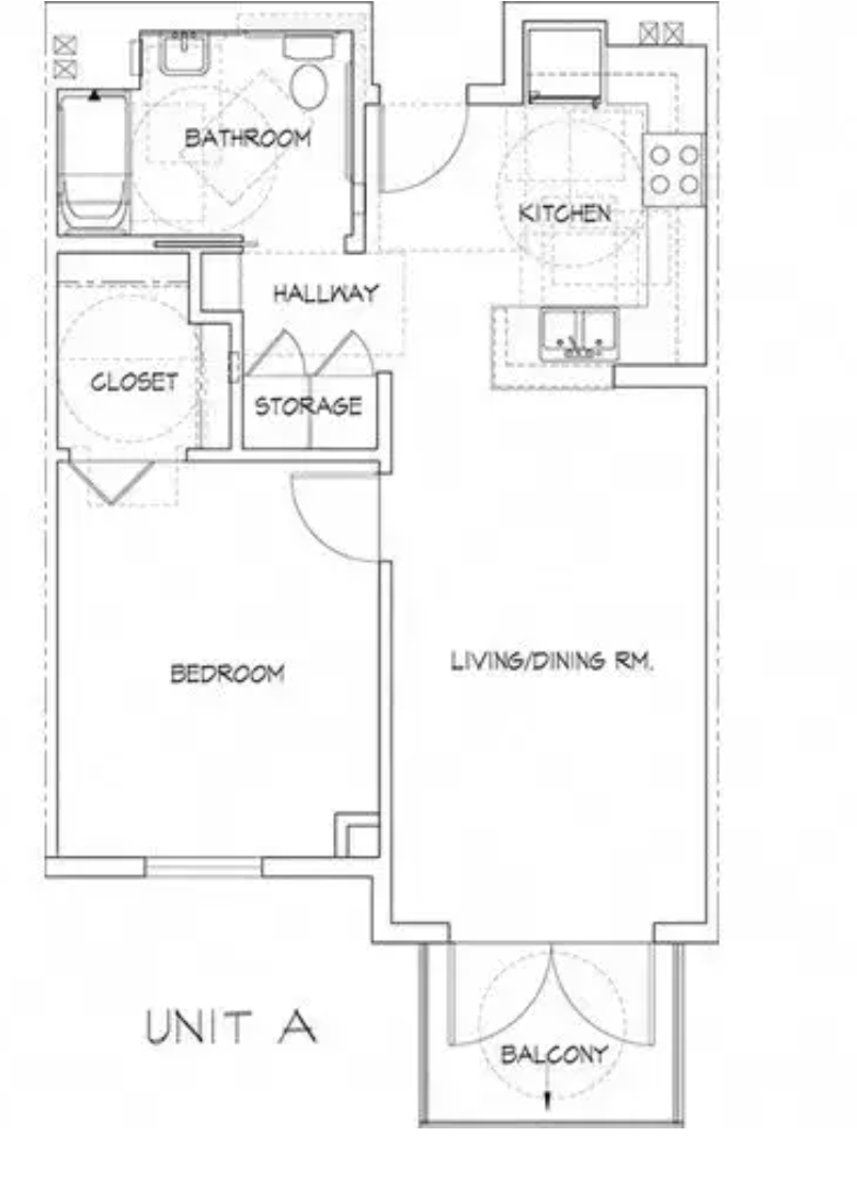 1 Bed / 1 Bath, 532 sq. ft.