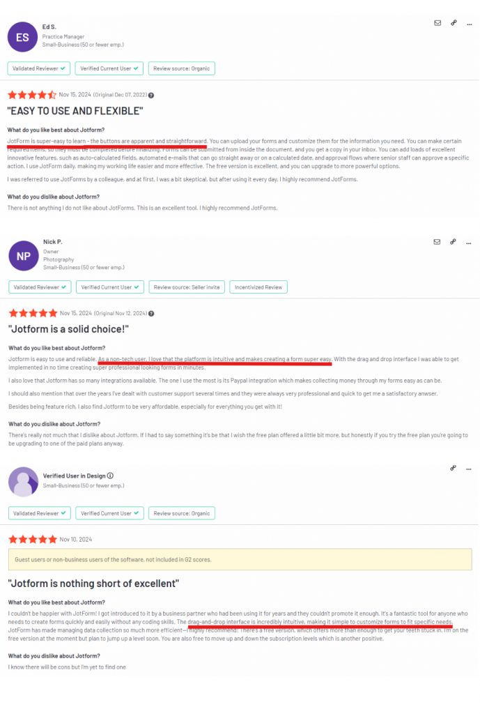 jotform g2 reviews