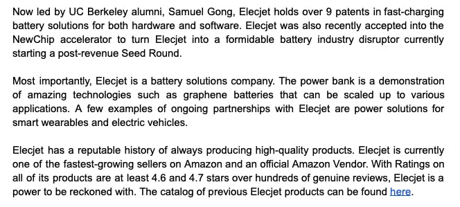 Company Description In PR