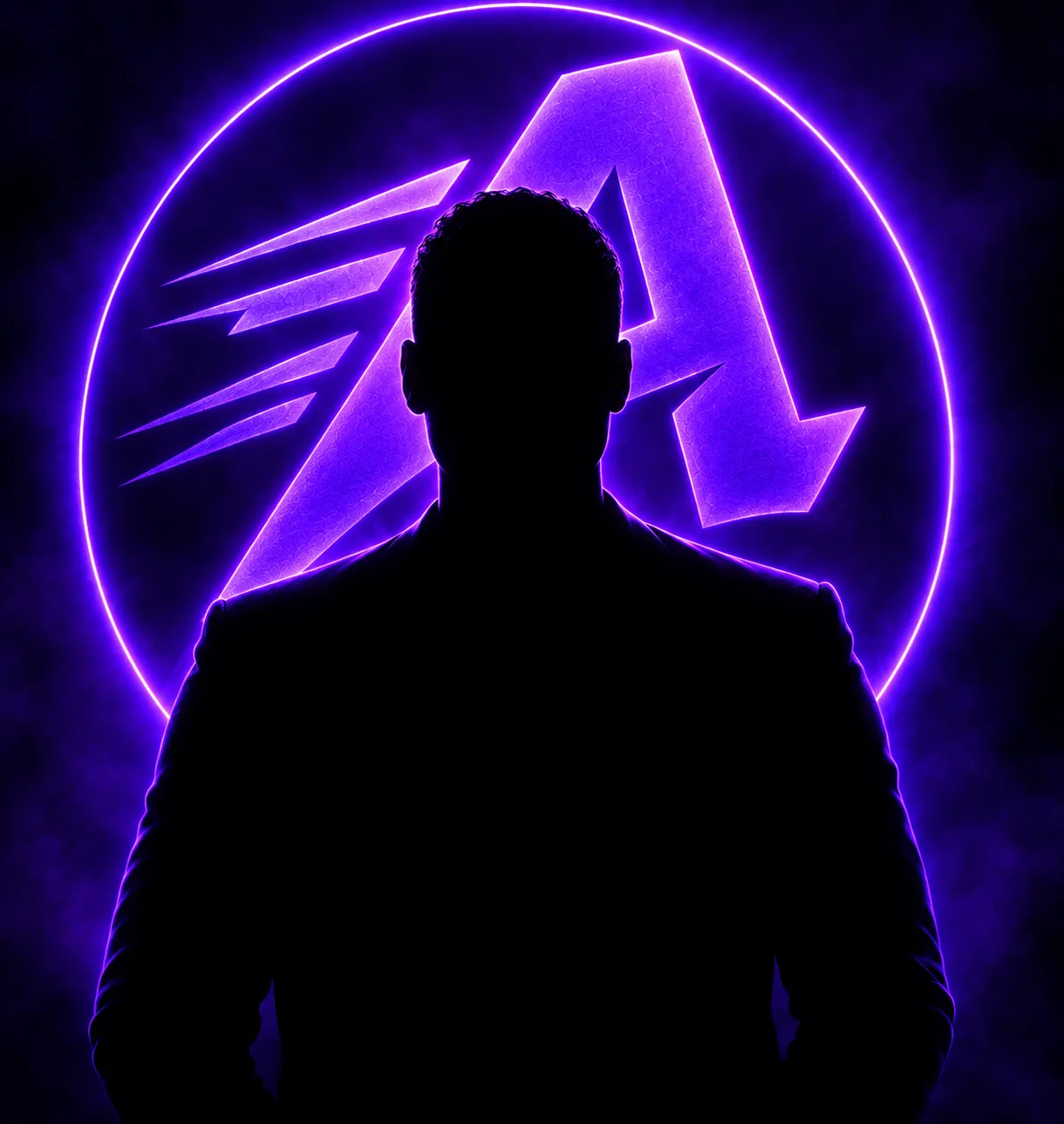 Silhouette d'un intervenant non encore annoncé, logo Accélération en arrière-plan lumineux violet.