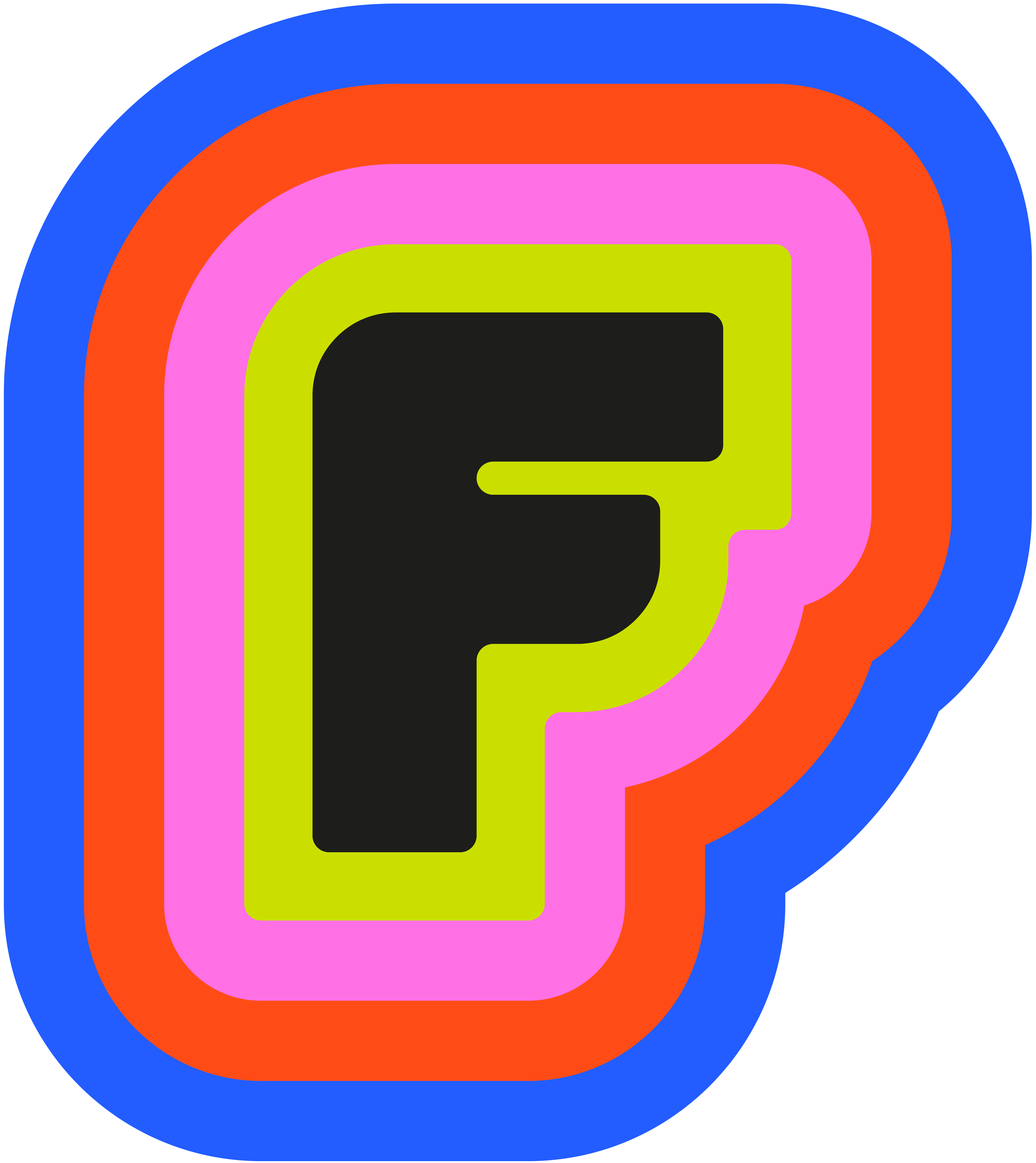 Sigle F multicolore de Festivalma